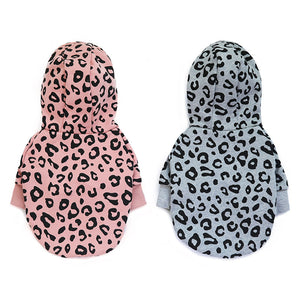 New Pet Sweater Fashion Leopard Dog Clothes Hooded Printing Simple Design Method Fighting Clothes