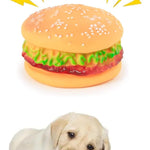 Hamburger Squeaky Toy Bite-Resistant Hamburger Dog Toys Squeaky Chewing Toys Tooth Cleaning Dog Supplies, Golden Retriever Teddy Pets Dog Training, Sofa Damage Prevention, Hamburger Pet Toys