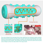 Dog Squeaky Toys For Aggressive Chewers, Tough Toothbrush Dog Chew Toy, Nearly Indestructible Rubber Toys For Pet Training, Teeth Cleaning, Playing And Chewing For Medium & Large Breeds
