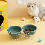 Ceramic Bowl Food Basin Drinking Bowl Food Bowl Pet Supplies Ceramic Double Cat Bowl