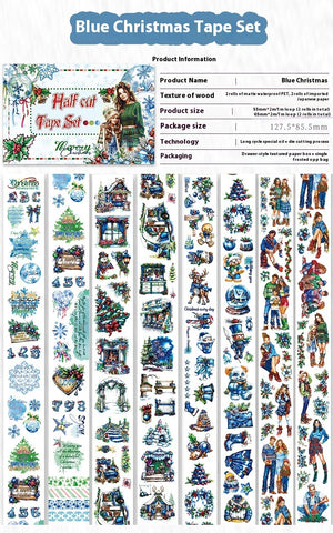 Christmas Material Cutting-free Die-cutting Kit Journal Tape Pet Journal Stickers