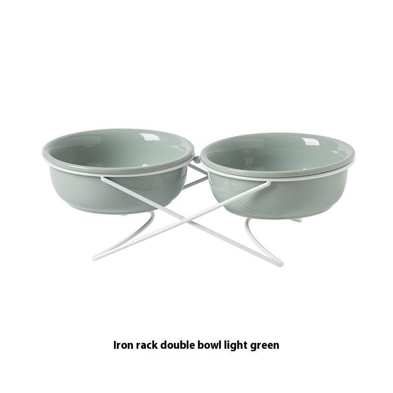 Ceramic Bowl Food Basin Drinking Bowl Food Bowl Pet Supplies Ceramic Double Cat Bowl